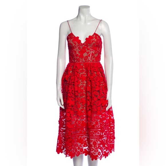 Self-Portrait Dresses & Skirts - Self Portrait red lace dress